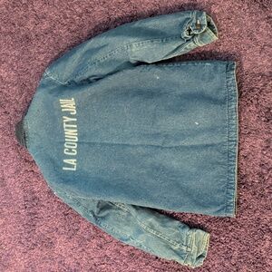 Vintage LA County Women's Jail Denim Blanket Big Ben Wrangler Jacket Size 34 USA